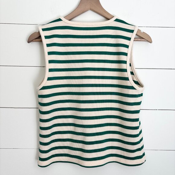 Bailey 44 green and cream striped button down vest - Picture 4 of 5